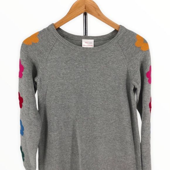 Hanna Andersson Girls Intarsia Pattern Grey Sweater Dress Cotton Girls 10 NWT - Picture 3 of 13